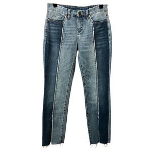 Blank NYC classic skinny colorblock distressed jeans